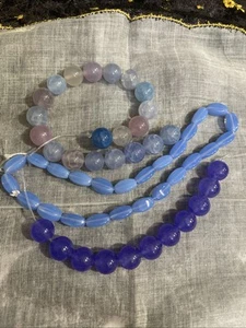 Vintage Blue Crafting Create Repurpose Glass Beads Jewelry Making CRF5-21 - Picture 1 of 6