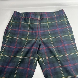 TALBOTS PANTS WOMEN SIZE 12 HAMPSHIRE ANKLE STRAIGHT LEG ZIPPER PLAID - Picture 1 of 9