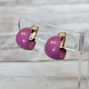 Pendientes de clip vintage aros fucsia - Imagen 1 de 12