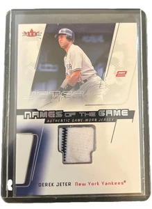2002 Fleer Genuine Names of the Game Jersey pinstripe Derek Jeter HOF NYYankees - Picture 1 of 2