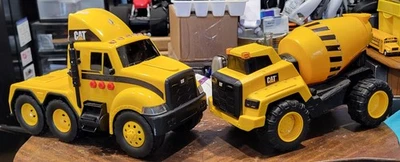 CAT Power Haulers Cement Mixer Truck Toy & Power Tractor Trailer Truck Toy   - Image 1 of 4