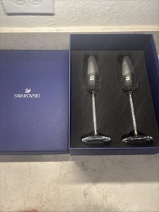 Swarovski Kristall Toasten Flöten Set - Champagner Kristall Gläser mit Box - Bild 1 von 9