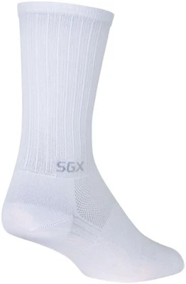 Calcetines de ciclismo SockGuy SGX blancos - ajuste de compresión, ventilación, puntera reforzada Foto 1 de 2