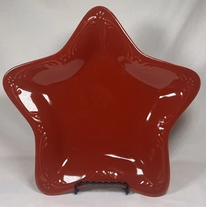 VTG Pfaltzgraff Winterberry Ruby Embossed Red Star Shaped Dish Plate 10” - Picture 1 of 18