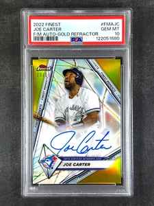 2022 Topps Finest #FMAJC Joe Carter Moments autógrafo refractor dorado/50 PSA 10 - Imagen 1 de 2