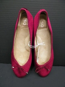 Sonoma Good For Life Women's Burgandy Velvet Ballet Flats Memory Foam Size 9 - Picture 1 of 8
