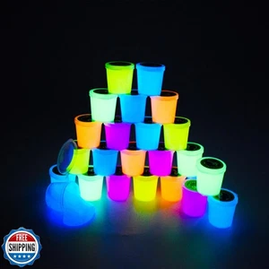 24 Pack Glow in The Dark Slime, with Pink, Blue, Light Blue, Oran - Picture 1 of 5