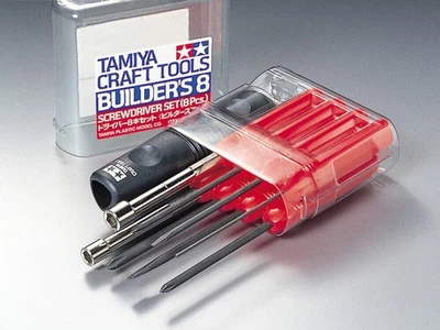 Tamiya 74023 Builder's 8 JIS Screwdriver Set (8 Pcs.) for Radio Control Cars - Image 1 of 4