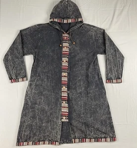 Nepal Chaqueta Tribal con Capucha Boho Algodón Plumero Abrigo Unisex Festival Talla Grande - Imagen 1 de 14