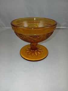 Indiana Glass Co. Amber Chantilly Sandwich Sherbet Schale - 3 Stück - Bild 1 von 8