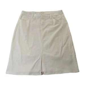 Ava & Viv Denim Skirt Plus 20 Ivory Front Slit A-Line High Rise Pockets Cowgirl - Picture 1 of 12
