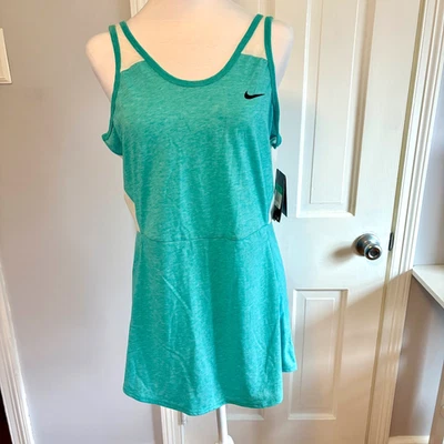 Новый Nike женщин XL Dri Fit теннис Aqua белый Майка стиль 621377 Рекомендуемая розничная цена производителя $50 - Изображение 1 из 4