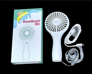 Hand Lutscher Ventilator USB Wiederaufladbar 2 Geschwindigkeiten Weiß - Bild 1 von 10