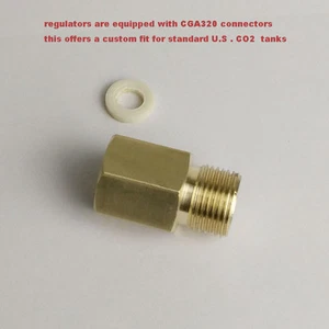 CO2 Tank CGA320 Adapter Converter - standard co2 tank no pin to Regulator - Picture 1 of 3