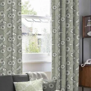 MissPrint Curtain DANDELION MOBILE FRENCH GREY Made to Measure Curtains Any Size - Picture 1 of 4