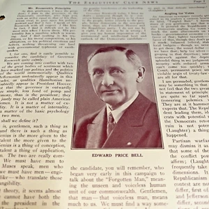 1932 - EDWARD PRICE BELL Speech - SURVEY OF 1932 ELECTION Roosevelt vs. Hoover - Picture 1 of 4