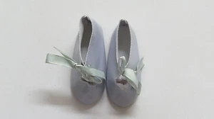 Zapatos Largo 95 Amplio 37 Tipo Piel Gris Claro para Muñecas Antiguas - Picture 1 of 1