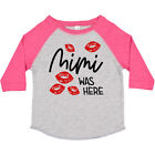 Inktastic Mimi Was Here Red Kisses Toddler T-Shirt Grandma Grandchild Cute Fun