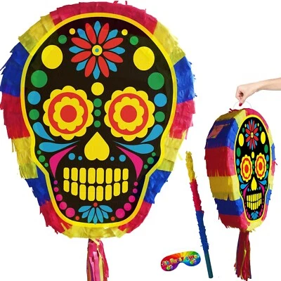 Skull Piñata Smash Party birthday theme Game Halloween Calavera Sugar Treat UK - Image 1 of 3
