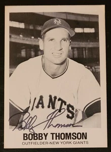 1977 TCMA BASEBALL BOBBY THOMSON NEW YORK GIANTS # 39 - ORIGINAL AUTOGRAMM  - Bild 1 von 2