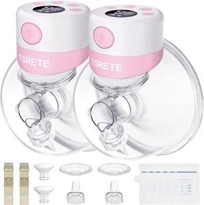 🔥TSRETE S12 Breast Pump, Double Wearable Breast Pump Electric Hands-Free Pink🔥 - Picture 1 of 12