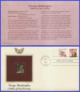 USA2 #2149 U/A GOLDEN REPLICA FDC   George Washington & Monument - Picture 1 of 1