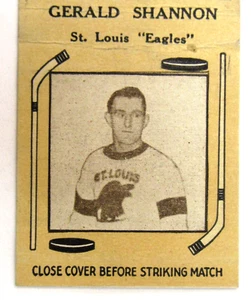 1936 GERALD SHANNON St Louis Eagles hockey tan Diamond Matchbook cover w/striker - Picture 1 of 4
