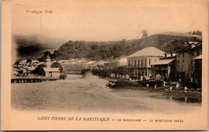 Vintage Saint Pierre de la Martinique Le Mouillage La Montagne Pelee Postkarte - Bild 1 von 2