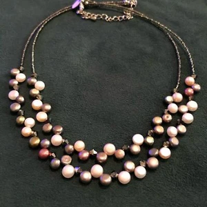 LIA SOPHIA 18-19” Double Strand Multi Colored Pearl Necklace - Picture 1 of 8