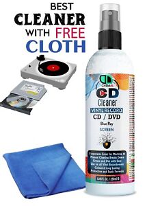 CD DVD, BLUE RAY SCREEN,Vinyl Record Cleaner 250ml with free Microfibre Cloth UK