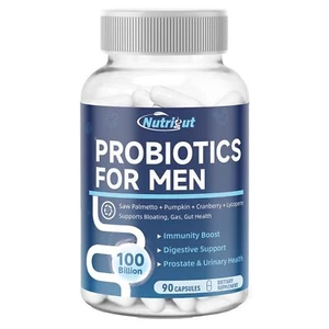 Probiotics for Men, 100 Billion CFUs with Prebiotics, Saw Palmetto Berry, Pum... - Picture 1 of 9