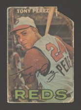 1967 Venezuela Topps #327 Tony Perez Venzuelan Rare Dark Blue Back