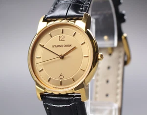 Reloj Hombre "CASI COMO NUEVO" Vintage UNIVERSAL GENEVE 555.211 18K GP Cuarzo De Japón - Imagen 1 de 11
