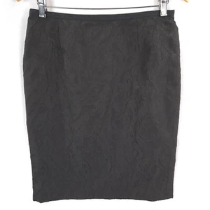 Cynthia Steffe Skirt Womens 10 Black Textured Pencil Vintage Designer Work - Picture 1 of 14