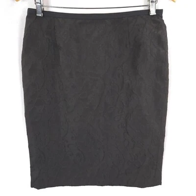 Cynthia Steffe Skirt Womens 10 Black Textured Pencil Vintage Designer Work - Image 1 of 4