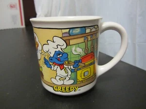 Greedy Smurf Collectable Coffee Cup 1982 - Picture 1 of 4