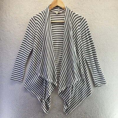 Lily White Cardigan Blouse Womens Small Black White Striped Shirt USA Ladies - Image 1 of 4
