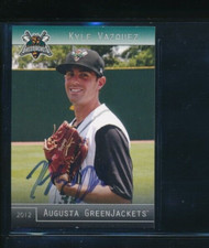 2012 Grandstand Kyle Vazquez Augusta GreenJackets Signed Autograph (DL5) SWSW6