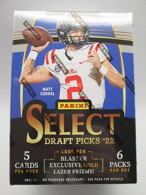 2022 Panini Select Football NFL Draft Picks Blaster Box Dragon PURDY AUTOS Lazer - Image 1 of 3