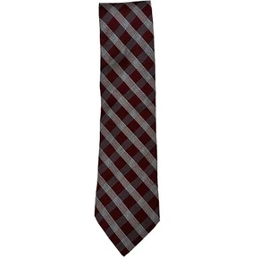 Vintage Grant Thomas Hand Sewn 100% Silk Burgundy/Blue Plaid Tie New with tags - Picture 1 of 8