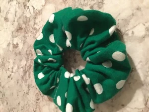 ELASTICO natalizio a pois verde bianco SCRUNCHIE calza tampone flanella - Foto 1 di 1