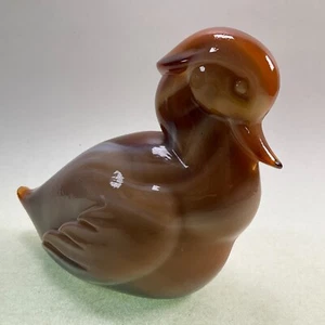 Heisey Imperial Glass Animal Caramel Slag Glass Duck - Vintage - Picture 1 of 9