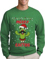 Merry Cactus Funny Ugly Christmas Sweater Merry Xmas Sweatshirt Gift Idea
