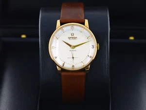 Omega De Ville 36mm Vintage Circa 1960, Silver Dial - 18kt Rose Gold on Strap - Picture 1 of 10