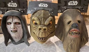 LOT 3 Star Wars Deluxe Mask EMPEROR PALPATINE BOSSK CHEWBACCA Cosplay Halloween - Picture 1 of 5