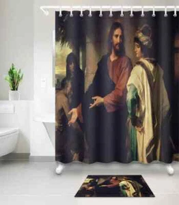 Scholars Discuss Waterproof Bath Polyester Shower Curtain Liner Water Resistant - Imagen 1 de 8