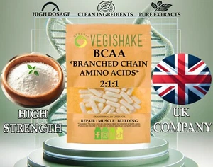 BCAA AMINO ACIDS PROTEIN MUSCLE STRENGTH & POWER UK British Supplements Company - Picture 1 of 6