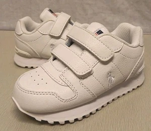 POLO RALPH LAUREN TWO STRAP TRAINERS BOYS WHITE TRAINER SIZE 7 EU 24 RRP £55.00 - Picture 1 of 8
