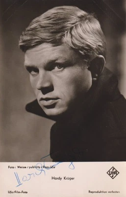 HARDY KRÜGER Original Autogramm signierte UFA Postkarte 60er Jahre - Bild 1 von 2