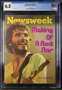 Bruce Springsteen CGC 6.5 Newsweek Magazine 1975 First cover FC Newsstand Pop 1 - Picture 1 of 7
